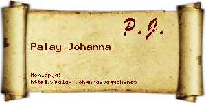 Palay Johanna névjegykártya